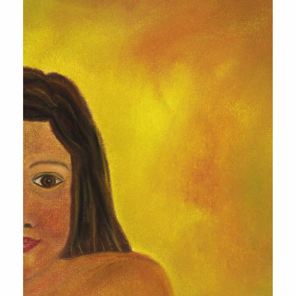 Südseeinsulanerin nach Paul Gauguin - Original Pastellkreidemalerei, gerahmtes Unikat Bild 2