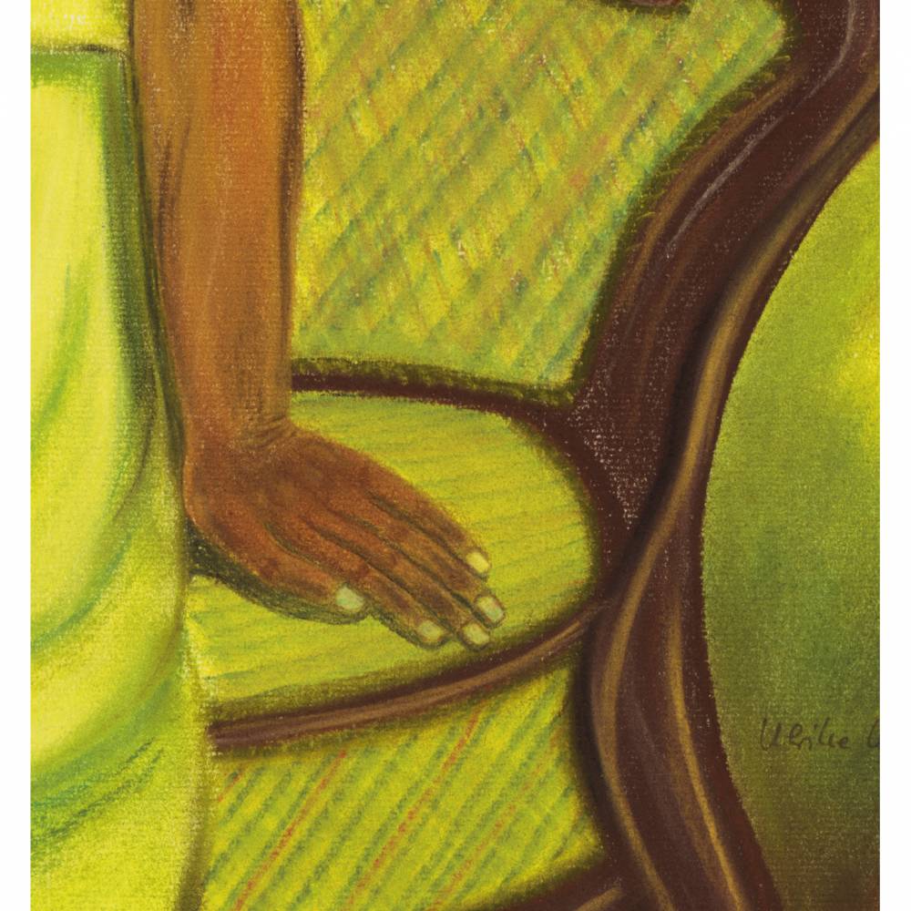 Südseeinsulanerin nach Paul Gauguin - Original Pastellkreidemalerei, gerahmtes Unikat Bild 5