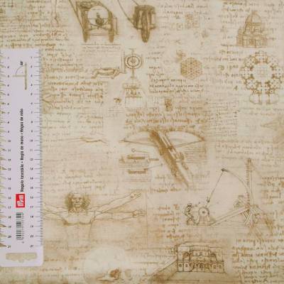 19,00 EUR/m Meterware Leonardo da Vinci Robert Kaufmann US-Designerstoff Accessoires Kissen Decken Taschen Kleidung