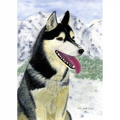 Kunst–Postkarte - „Husky“