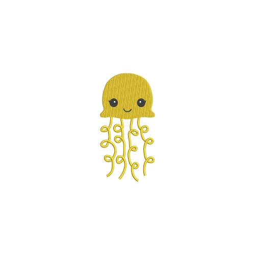 Stickdatei Qualle männlich in 3 Größen Meerestiere Maschinenstickerei Stickmuster