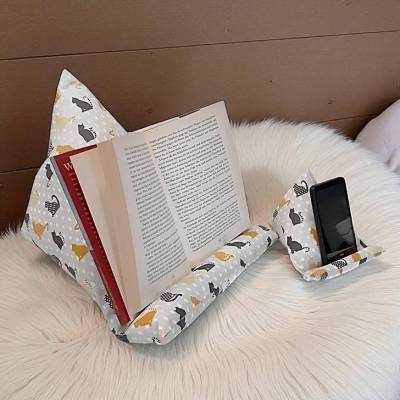 Tabletkissen "Katzen", Handysitzsack, Kissen für E-Books Reader, Buchkissen