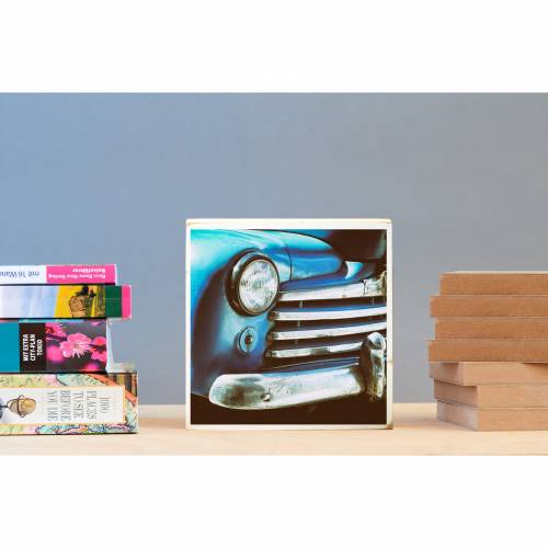 Kuba, Oldtimer, Auto, Fotografie auf Holz 22x22 cm, handmade