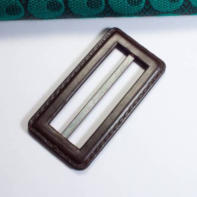 Lederschnalle 60mm braun Vintage – Gürtelschnalle aus Leder & Metall, klassisch & authentisch