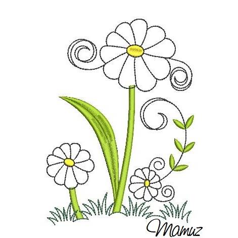 * Fantasie Blume - wunderschöne Frühlingsdeko * Doodle Stickdateien in 6 Größen Bild 10