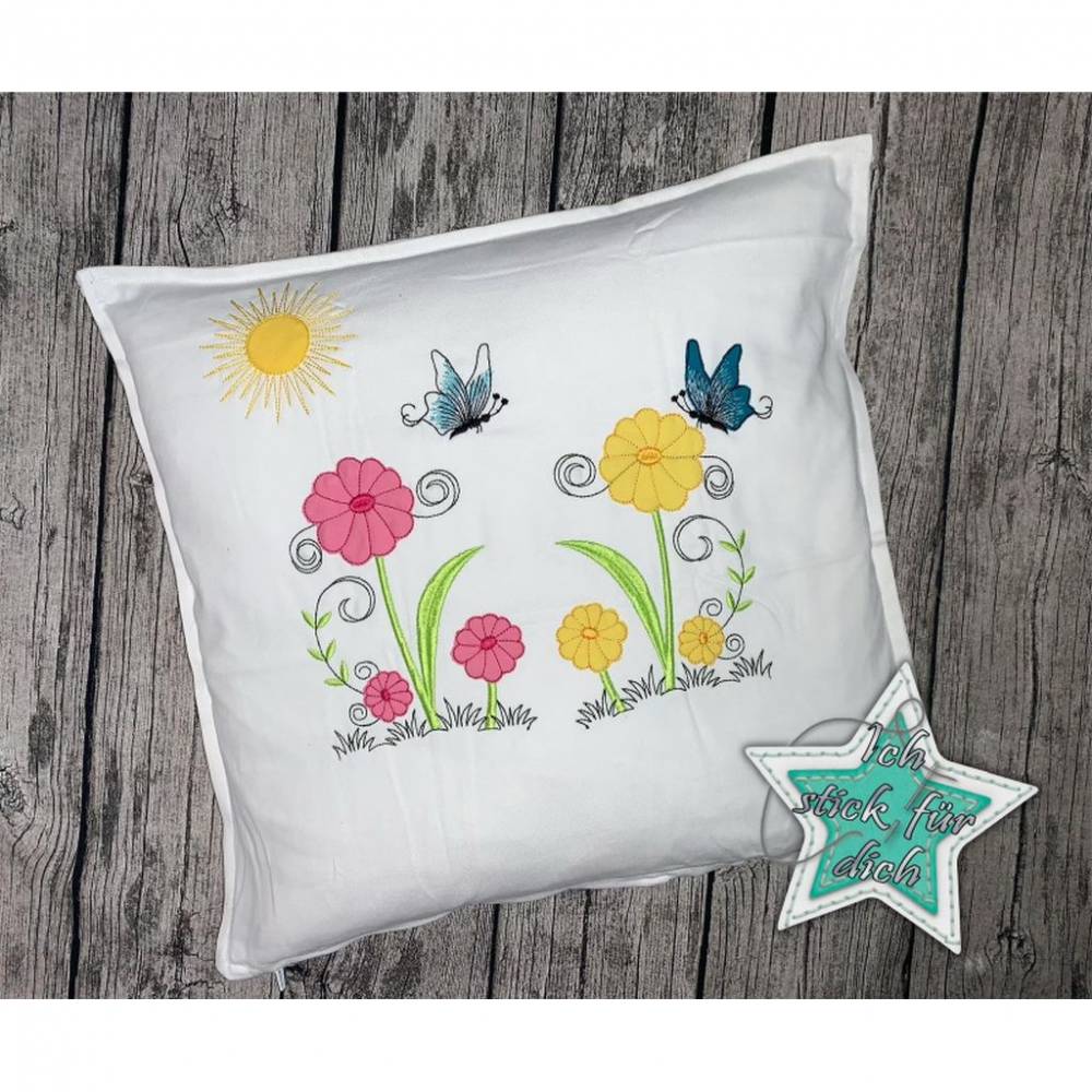 * Fantasie Blume - wunderschöne Frühlingsdeko * Doodle Stickdateien in 6 Größen Bild 3