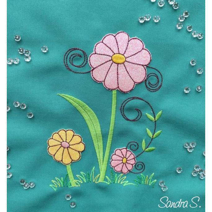 * Fantasie Blume - wunderschöne Frühlingsdeko * Doodle Stickdateien in 6 Größen Bild 5