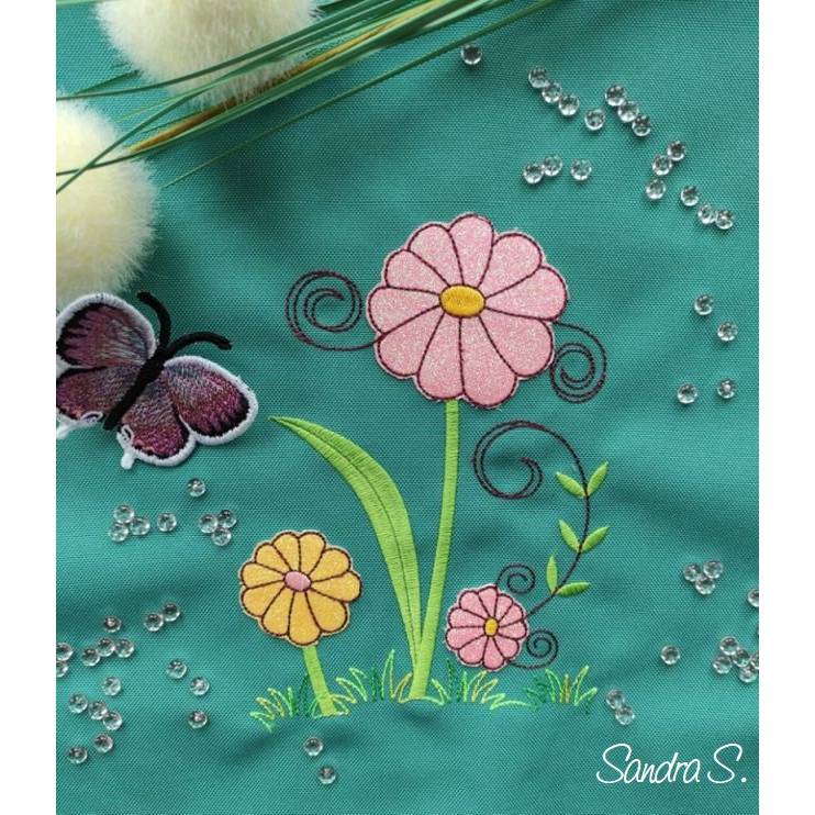 * Fantasie Blume - wunderschöne Frühlingsdeko * Doodle Stickdateien in 6 Größen Bild 6
