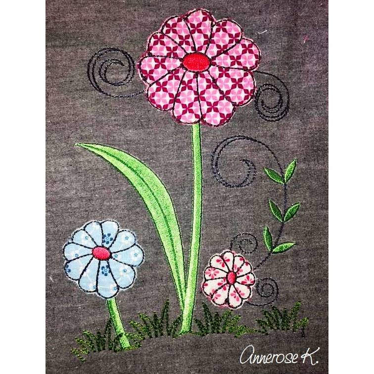 * Fantasie Blume - wunderschöne Frühlingsdeko * Doodle Stickdateien in 6 Größen Bild 8