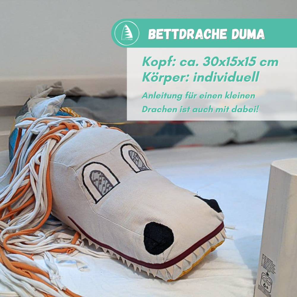 Schnittmuster - Duma der Bettdrache - inkl. Stickdatei, Bettschlange, Nestchen Bild 3