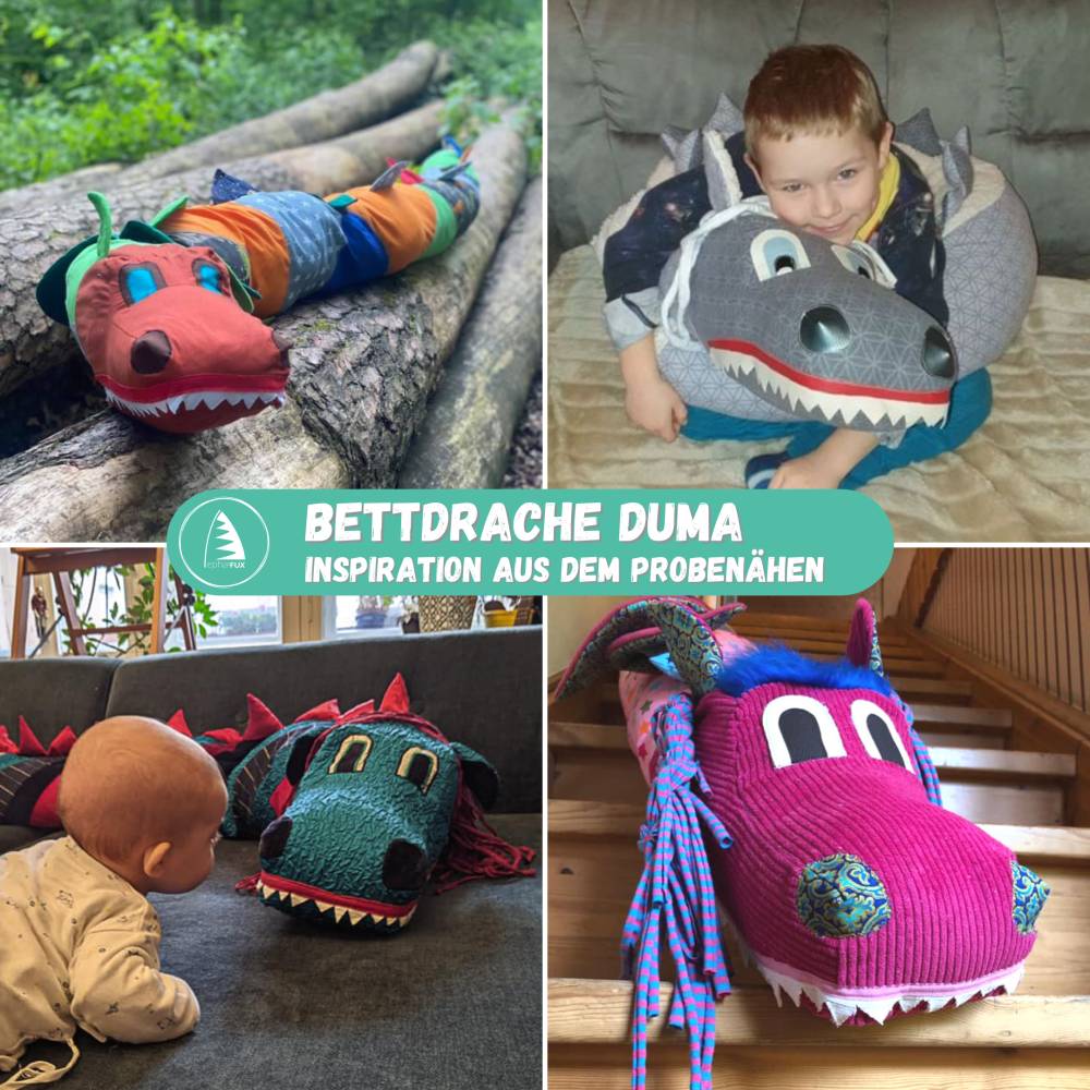 Schnittmuster - Duma der Bettdrache - inkl. Stickdatei, Bettschlange, Nestchen Bild 6