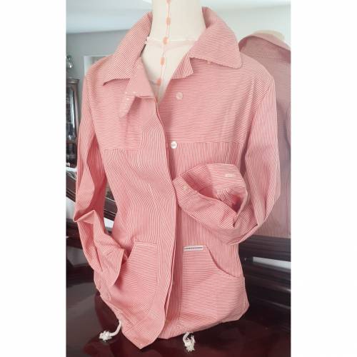 TRUE VINTAGE Rarität Original 70 er Vintage NINO Jacke Rot-Weiß nicht getragen