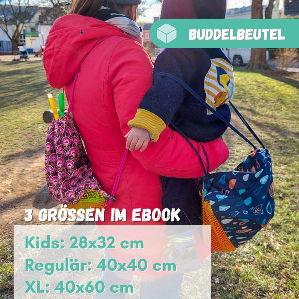 Schnittmuster #buddelbeutel, Sandkasten Rucksack, Sitzkissen, Netztasche Bild 2