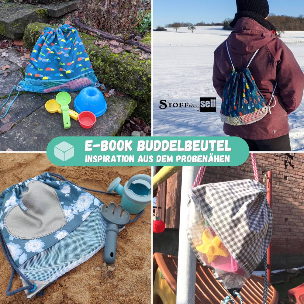 Schnittmuster #buddelbeutel, Sandkasten Rucksack, Sitzkissen, Netztasche Bild 4