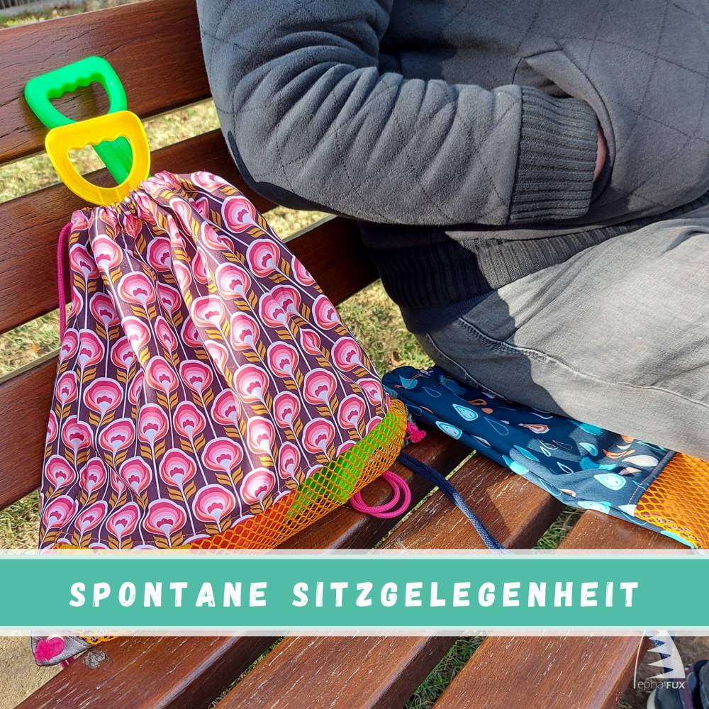 Schnittmuster #buddelbeutel, Sandkasten Rucksack, Sitzkissen, Netztasche Bild 6