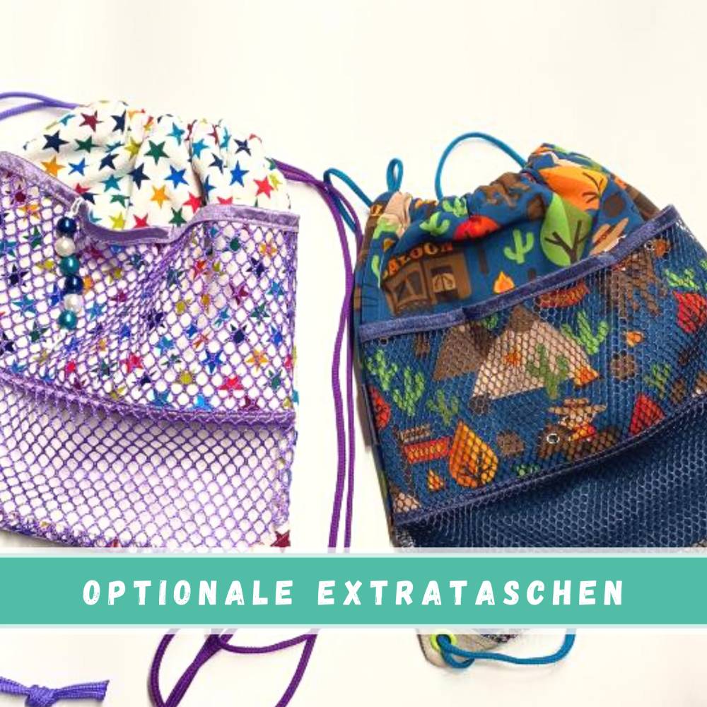 Schnittmuster #buddelbeutel, Sandkasten Rucksack, Sitzkissen, Netztasche Bild 8