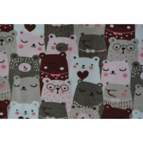 Sweat mit Bären Hilco Happy Bear rosa braun  50 x 155 cm Nähen 