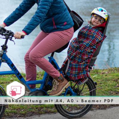 Schnittmuster - Kindersitz Beinwärmer, SNUGLY- Wind- und Wetterschutz für den Fahrradsitz