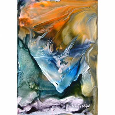 Kunst–Postkarte - „Feuer und Wasser“ 