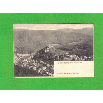 Ansichtskarte Schwarzburg vom Trippstein - Ilmenau  Grossbreitenbacher Eisenbahn Postkarte No. 11