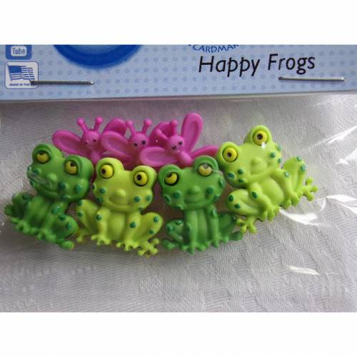 Dress it up Knöpfe   Frosch + Fliege  (1 Pck.)   Happy Frogs