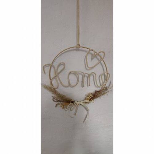 Türkranz, Fensterkranz, Dekokranz mit Trockenblumen