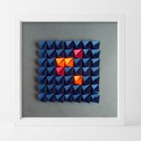 Light and shadow // Origami-Wandbild im Objektrahmen