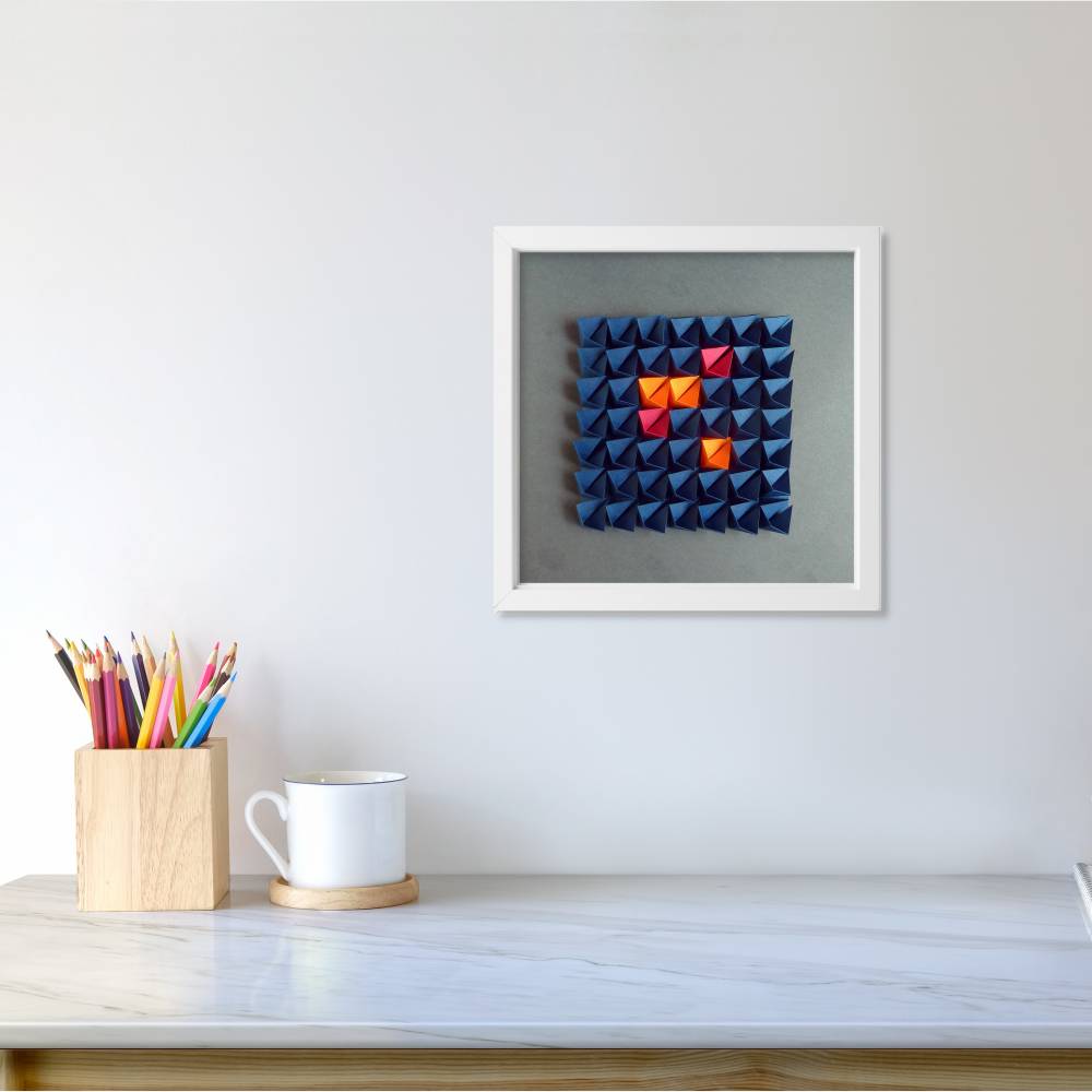 Light and shadow // Origami-Wandbild im Objektrahmen Bild 2