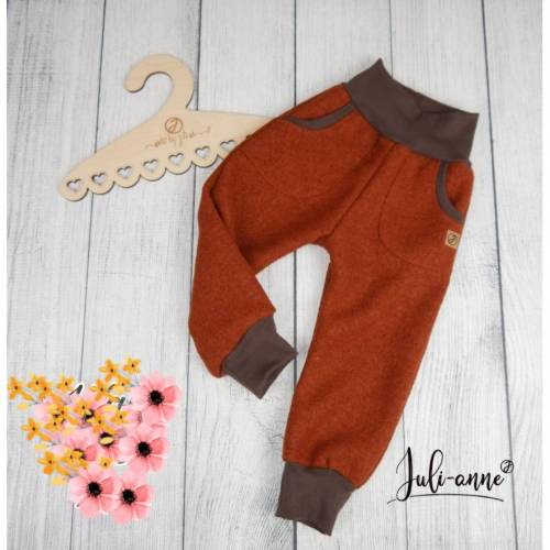 Warme Walk Hose Pumphose mit Taschen Blutorange Gr. 86/92