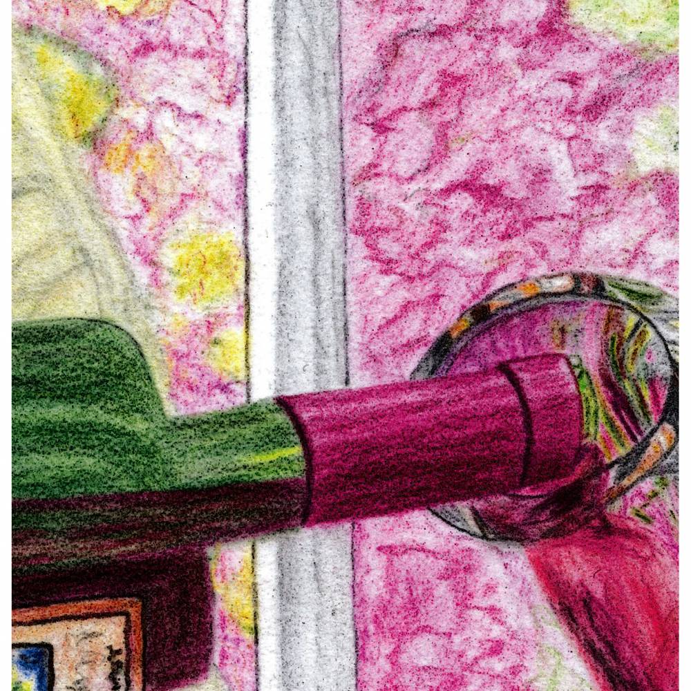 Portugiesischer Rotwein - Original Pastellkreidemalerei, gerahmt Bild 2