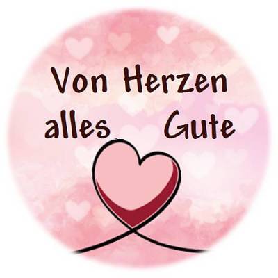24 Sticker Etiketten Aufkleber, rund D= 4 cm  Von Herzen alles Gute