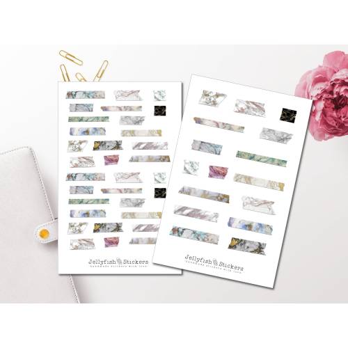 Marmor Sticker Set | Washi Tape inspirierte Sticker | Aufkleber | Journal Sticker | Planer Sticker bullet journal sticke