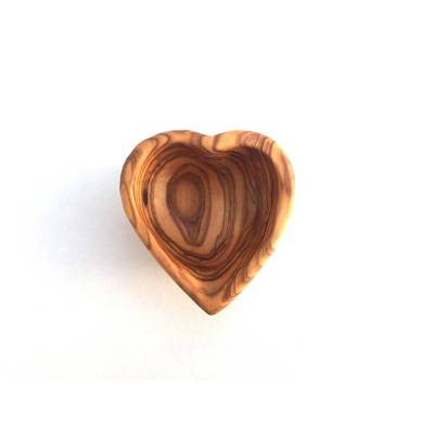 Mini Schale in Herzform, Schmuck Schälchen, handgefertigt aus Olivenholz