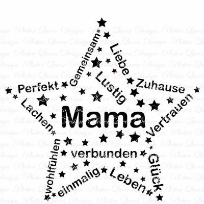 Plotterdatei Stern Mama perfekt SVG DXF PDF SVG