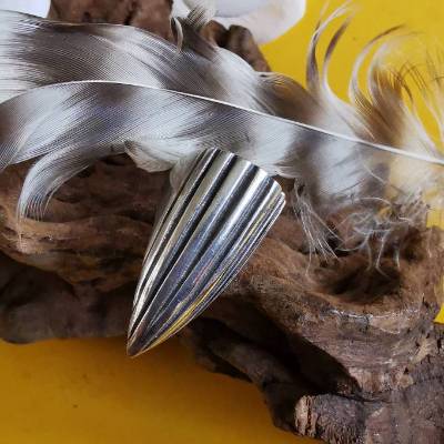 Ring für den Fingernagel aus 925 Sterling Silber – Nagelschmuck Modell Längsrillen (Nr.2)