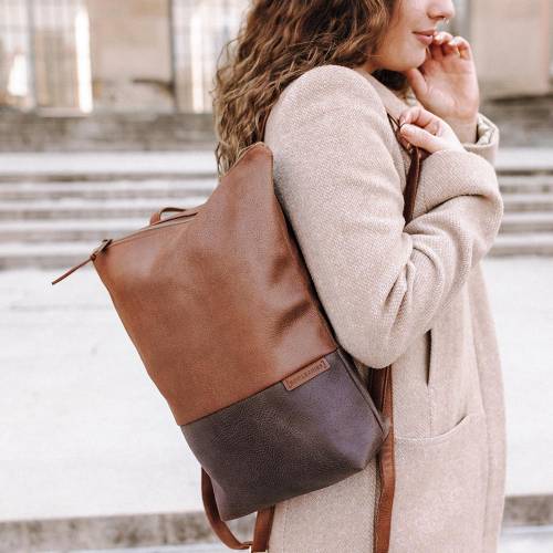 City Rucksack Braun & Dunkelbraun