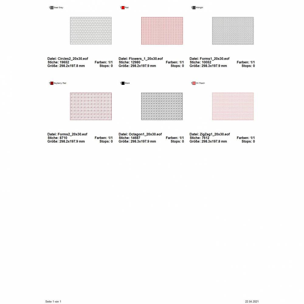Stickdateien Set HoopFiller 20x30 Vol. IV Bild 7