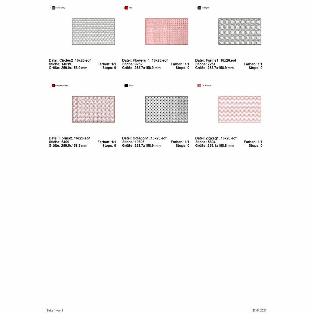 Stickdateien Set HoopFiller 16x26 Vol. IV Bild 7
