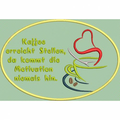 Stickdatei Kaffee erreicht Stellen 14cm x 20cm