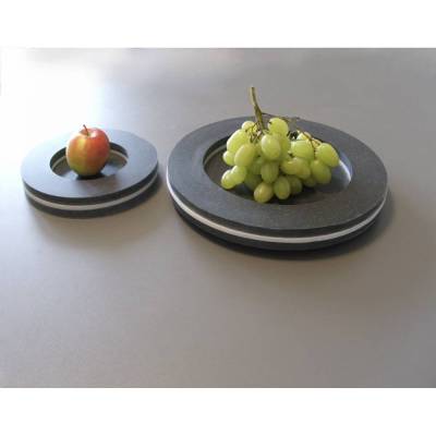 Steinschale – flach, Anthrazit, in verschiedenen Grössen