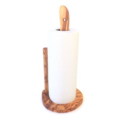 Küchenrollenhalter, Rollenspender, Rollenständer aus Olivenholz in Handarbeit