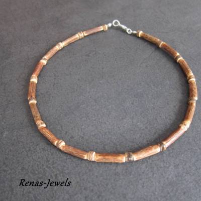 Kinderkette Holzkette Kokosnuss Perlen Holzperlen braun Jungen Kette