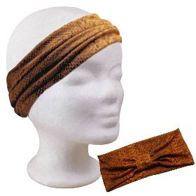 Haarband Stirnband Damen Viskose Jersey Reptil Terra extra breit 