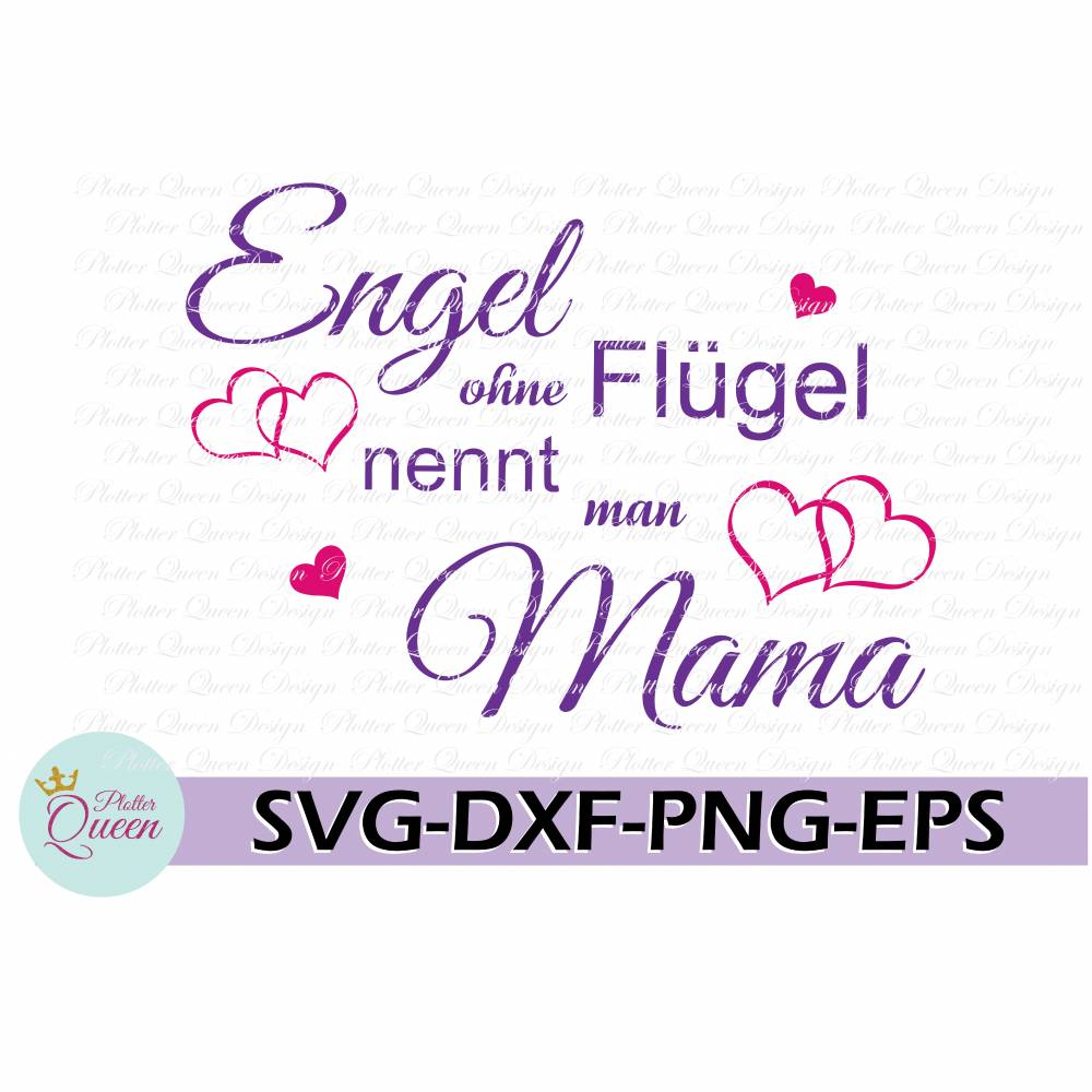 Plotterdatei Engel ohne Flügel nennt man Mama SVG DXF PDF SVG Bild 6