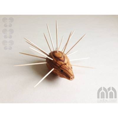 Zahnstocherhalter „Igel“, Zahnstocherspender, aus Olivenholz in Handarbeit