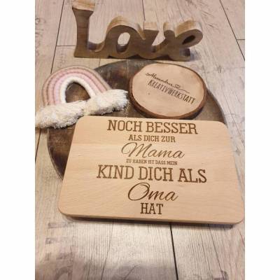 Frühstücksbrett/Vesperbrett/Schneidebrett Laser Gravur Oma