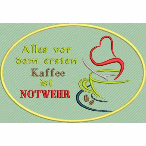 Stickdatei Set 7 Kaffee Sprüche Mug Rug