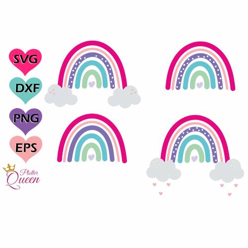 Plotterdatei Regenbogen Set Bundle SVG DXF PDF SVG