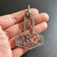 Mjolnir Thor´s Hammer Anhänger aus Kupferdraht & Aludraht – Keltischer & Wikinger Schmuck