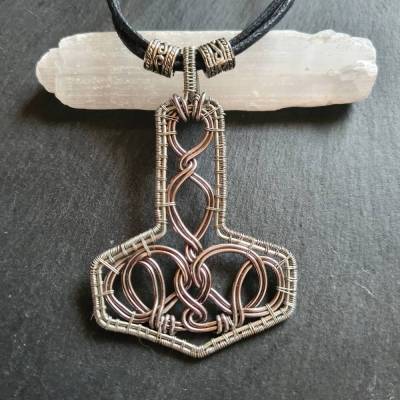 Mjolnir Thor´s Hammer Anhänger aus Kupferdraht & Aludraht – Keltischer & Wikinger Schmuck
